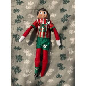 Elf Boy Soccer Player Doll Red Green White Jersey Number 25 Elf On Shelf Toy